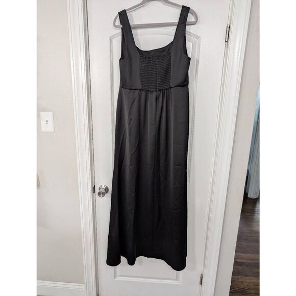 BHLDN Catarina Crepe Maxi Dress women's large black square neck Anthropologie - Picture 8 of 11